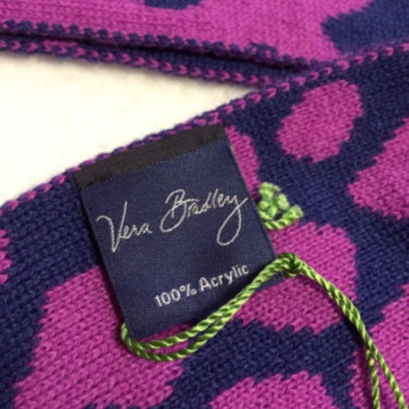 Vera Bradley Purple Leopard Spots Knit Scarf - Picture 4 of 4